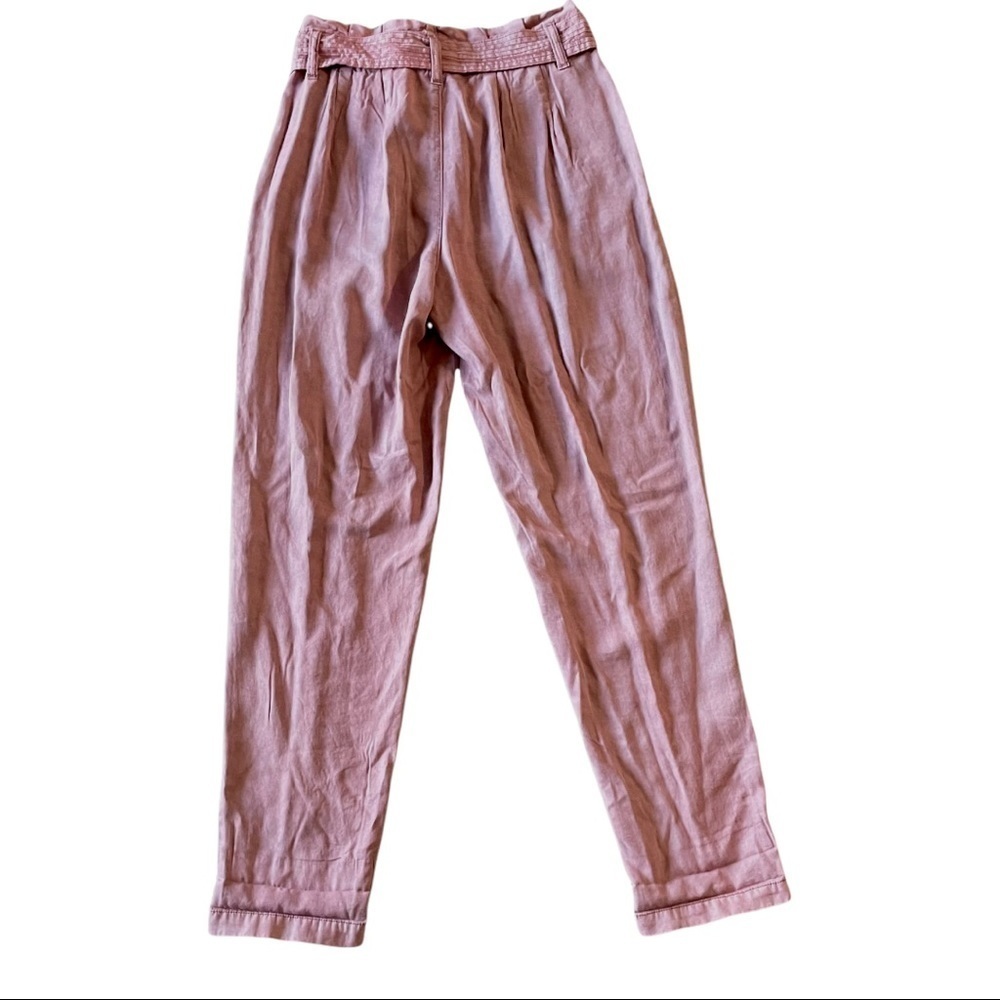 American Eagle High Waisted Pink Paperbag Pants Size 4 - Picture 9 of 11